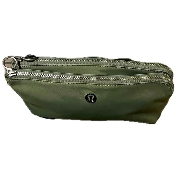Lululemon Dual Pouch Grey Sage Green Wristlet Bag - Picture 2 of 16